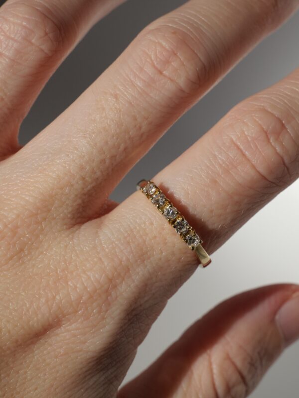 Anillo 5 Diamantes Oro 18k